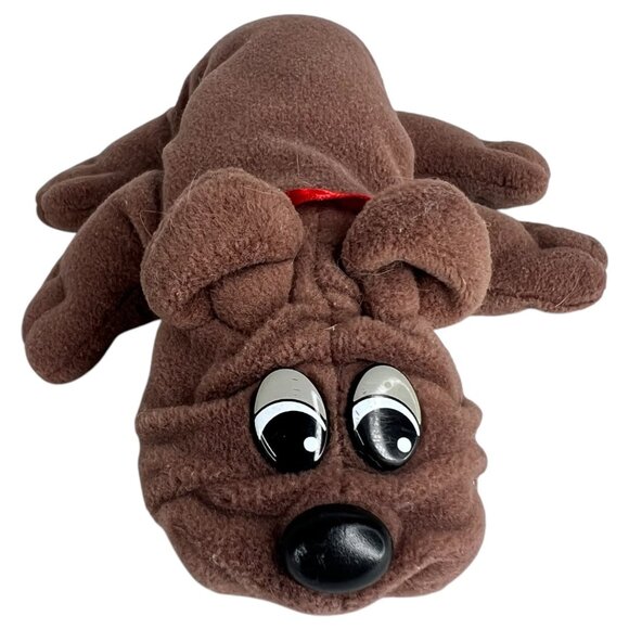 2 VTG Tonka Pound Puppies Plush Toys Gray Black Spots Brown Rumple Skins Newborn - Picture 6 of 11